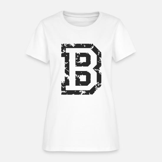 Letter B (Distressed Black/White 